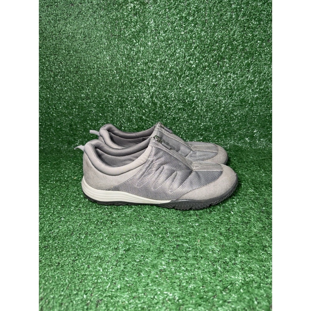 Easy Spirit Shoes Womens Size 7.5 Bestrong Grey Slip On Zip Up Casual Sneakers